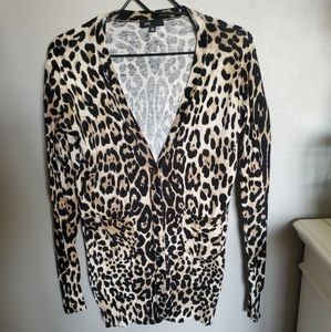 Womens Lightweight Leopard Cardigan - XS